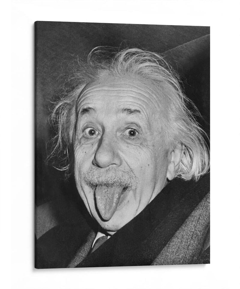 Albert Einstein sacando la lengua | Cuadro decorativo de Canvas Lab