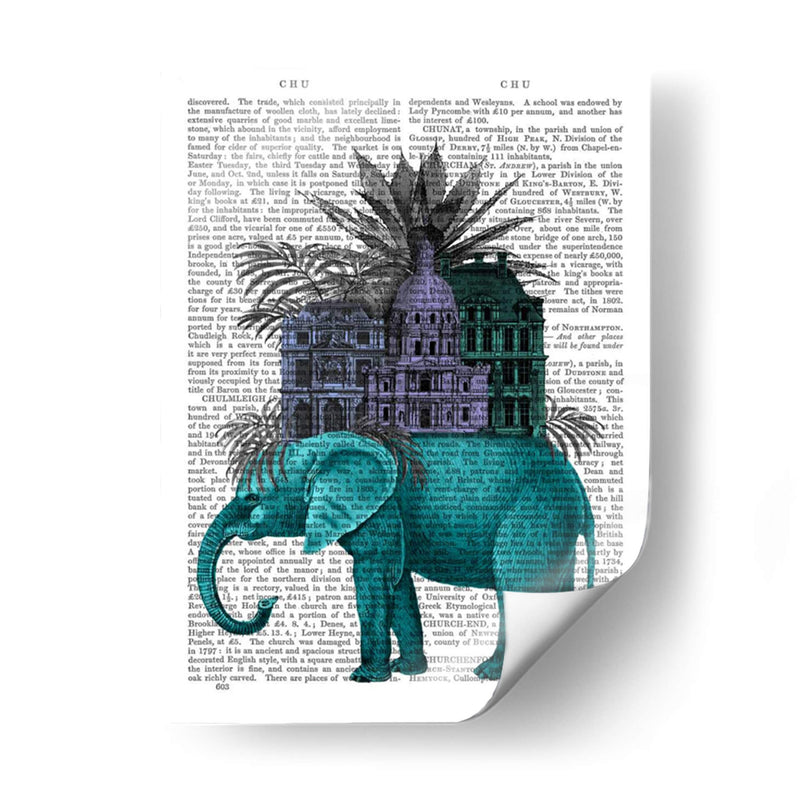 Elefante Y Ciudadela - Fab Funky | Cuadro decorativo de Canvas Lab
