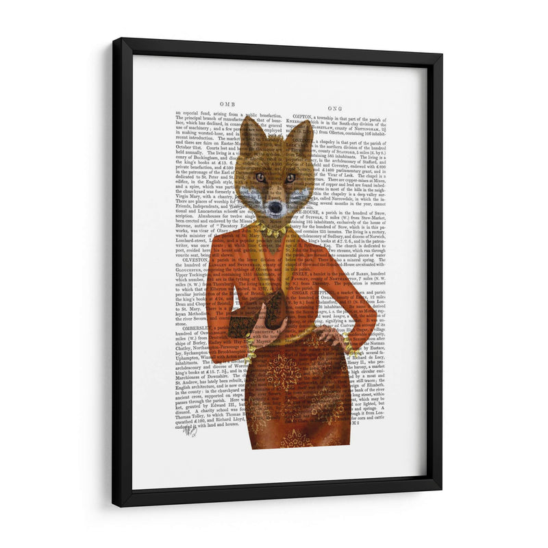 Fox En Naranja, Retrato - Fab Funky | Cuadro decorativo de Canvas Lab