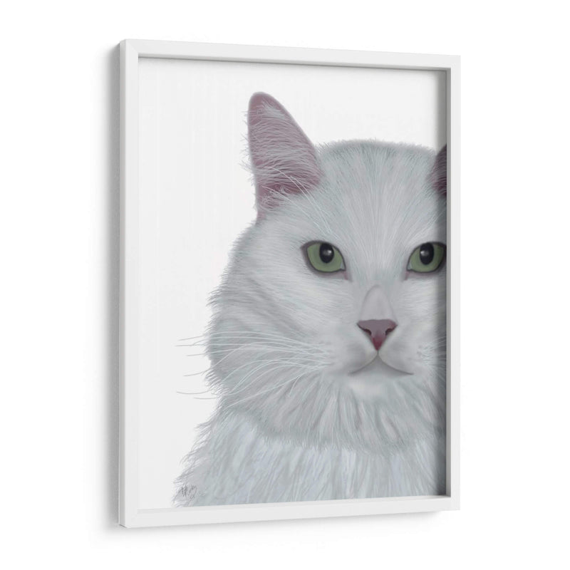 Gato, Retrato Blanco En Blanco - Fab Funky | Cuadro decorativo de Canvas Lab