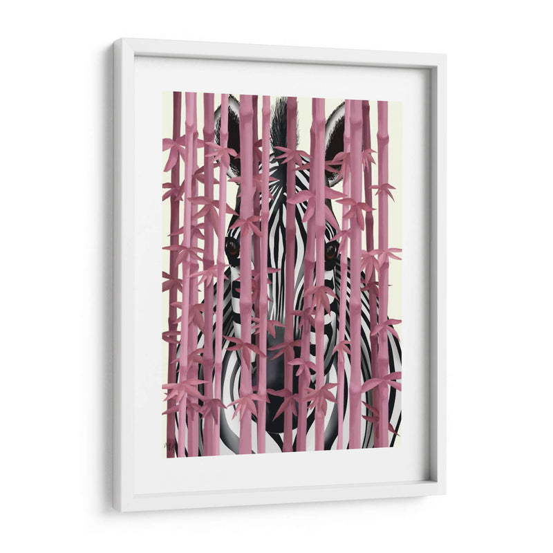 Cebra De Bambú Rosa - Fab Funky | Cuadro decorativo de Canvas Lab