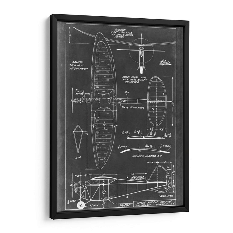 Blueprint Aeronáutico I - Vision Studio | Cuadro decorativo de Canvas Lab