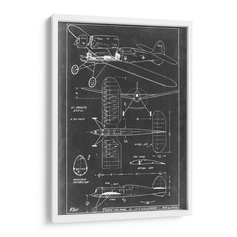 Blueprint Aeronáutico Ii - Vision Studio | Cuadro decorativo de Canvas Lab