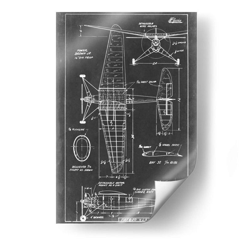 Blueprint Aeronáutico Iv - Vision Studio | Cuadro decorativo de Canvas Lab