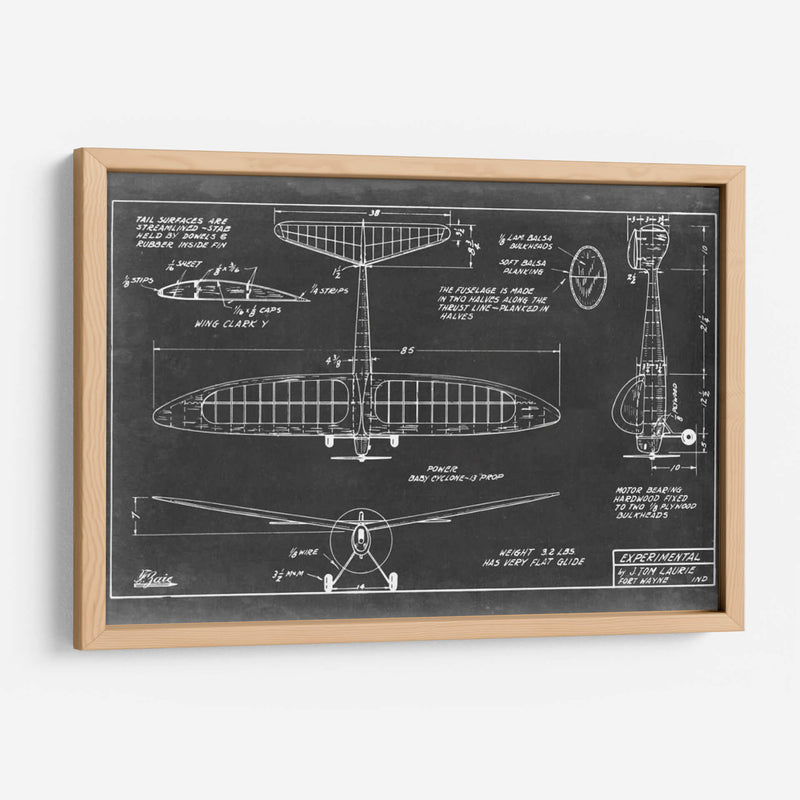 Blueprint Aeronáutico Vi - Vision Studio | Cuadro decorativo de Canvas Lab