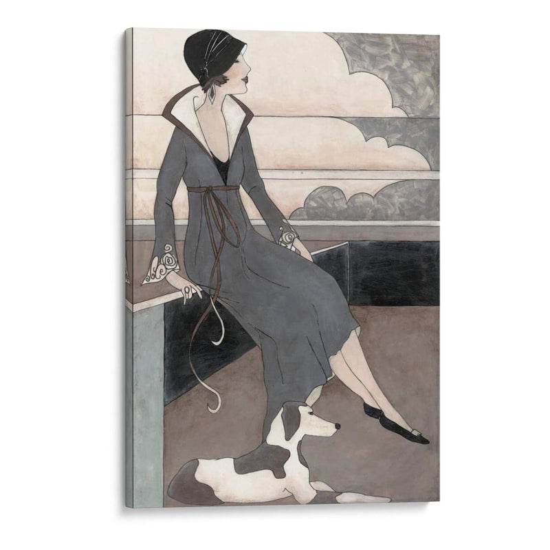 Art Deco Lady Con Perro - Megan Meagher | Cuadro decorativo de Canvas Lab