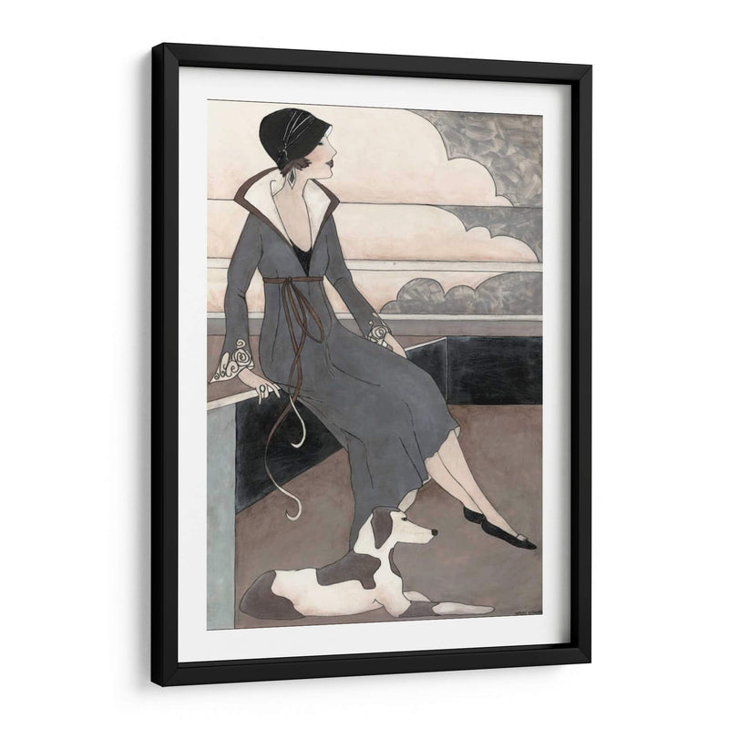 Art Deco Lady Con Perro - Megan Meagher | Cuadro decorativo de Canvas Lab