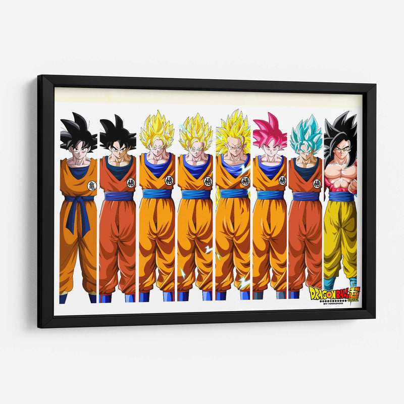 La evolución de Goku | Cuadro decorativo de Canvas Lab