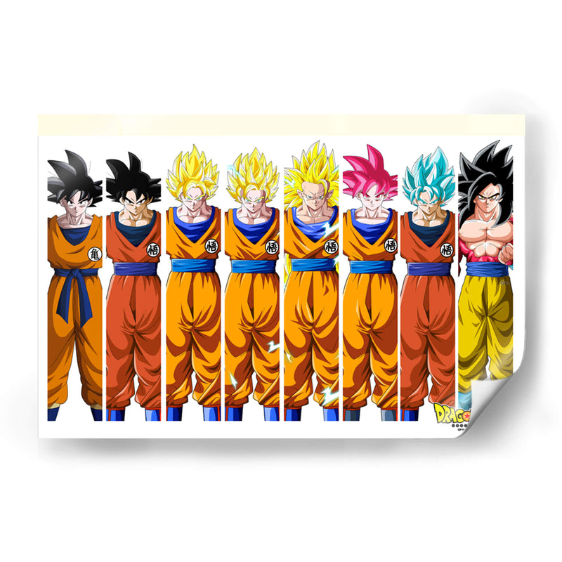 La evolución de Goku | Cuadro decorativo de Canvas Lab