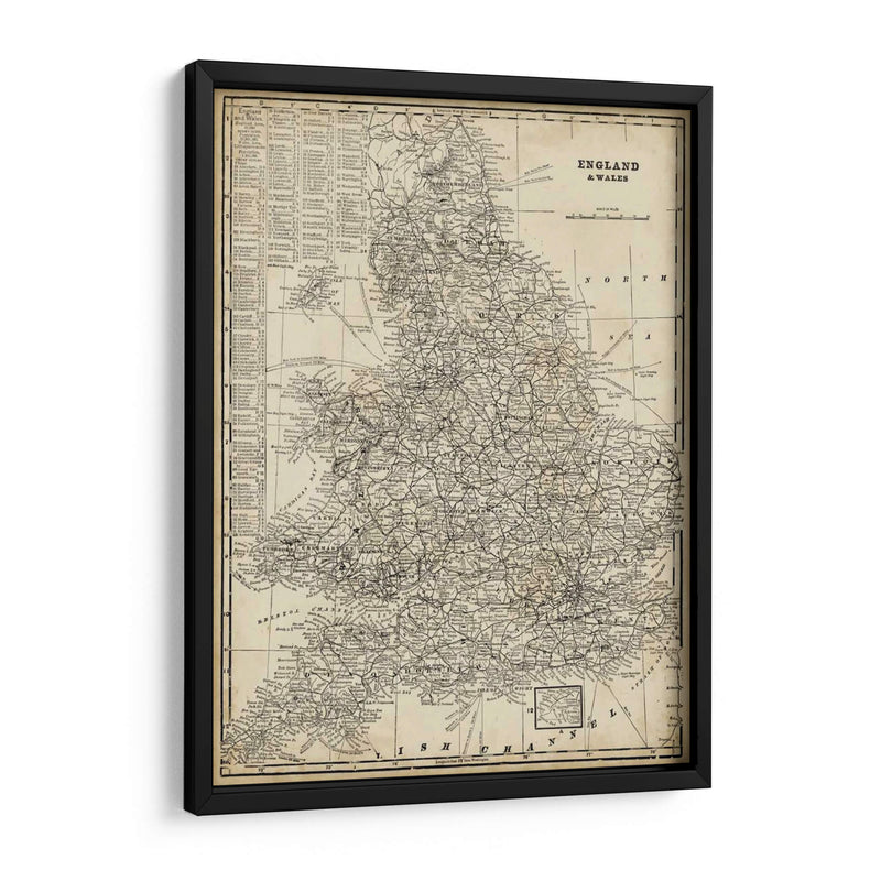 Mapa Antiguo De Inglaterra - Vision Studio | Cuadro decorativo de Canvas Lab