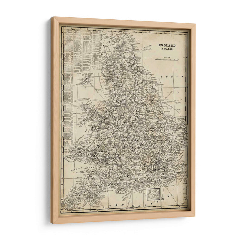 Mapa Antiguo De Inglaterra - Vision Studio | Cuadro decorativo de Canvas Lab