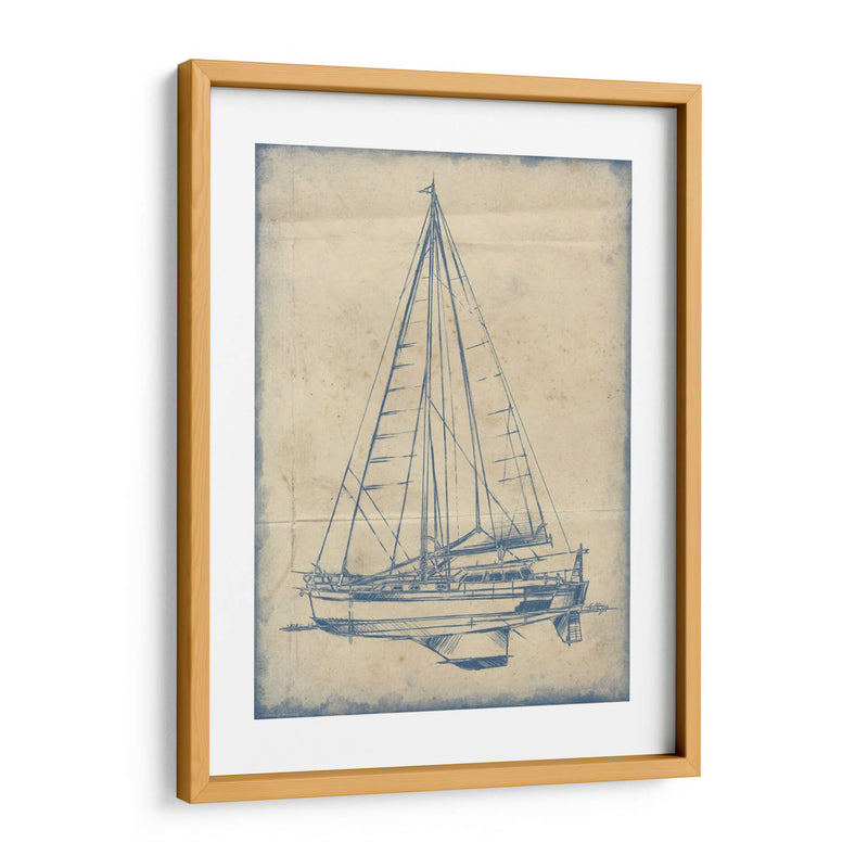 Blueprint Yacht I - Ethan Harper | Cuadro decorativo de Canvas Lab