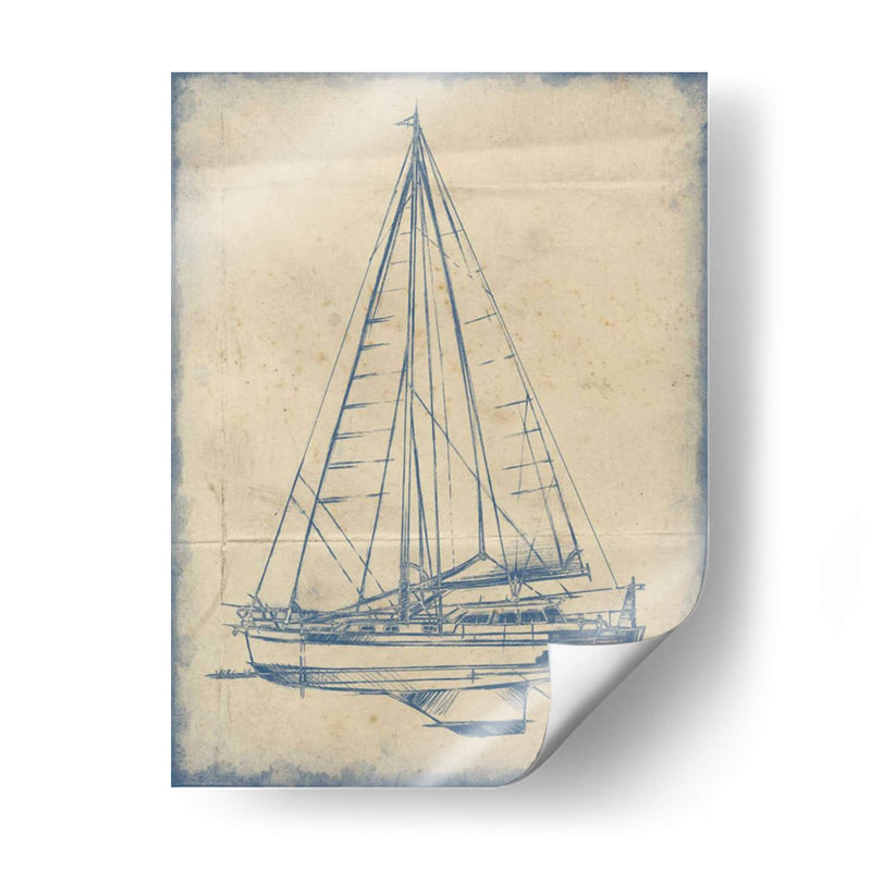 Blueprint Yacht I - Ethan Harper | Cuadro decorativo de Canvas Lab