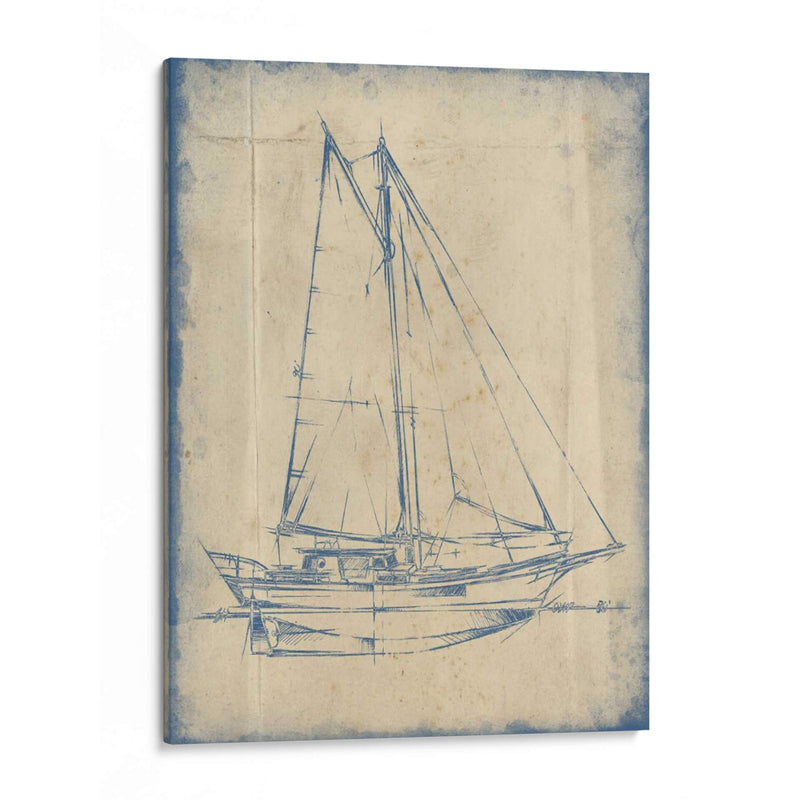 Yacht Blueprint Iii - Ethan Harper | Cuadro decorativo de Canvas Lab