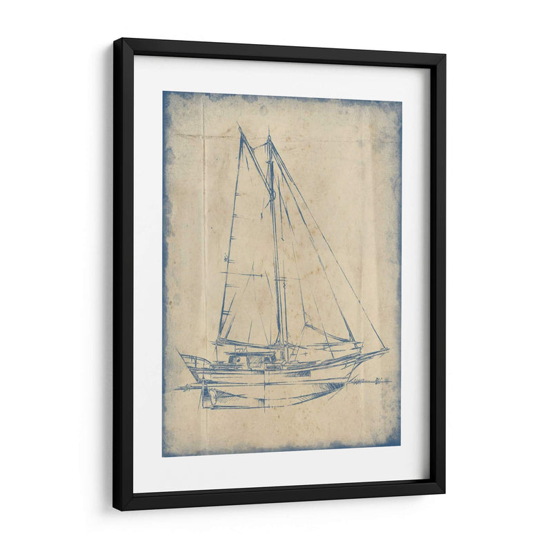 Yacht Blueprint Iii - Ethan Harper | Cuadro decorativo de Canvas Lab