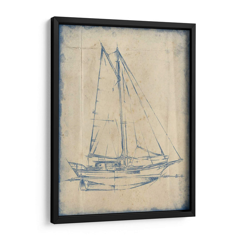 Yacht Blueprint Iii - Ethan Harper | Cuadro decorativo de Canvas Lab