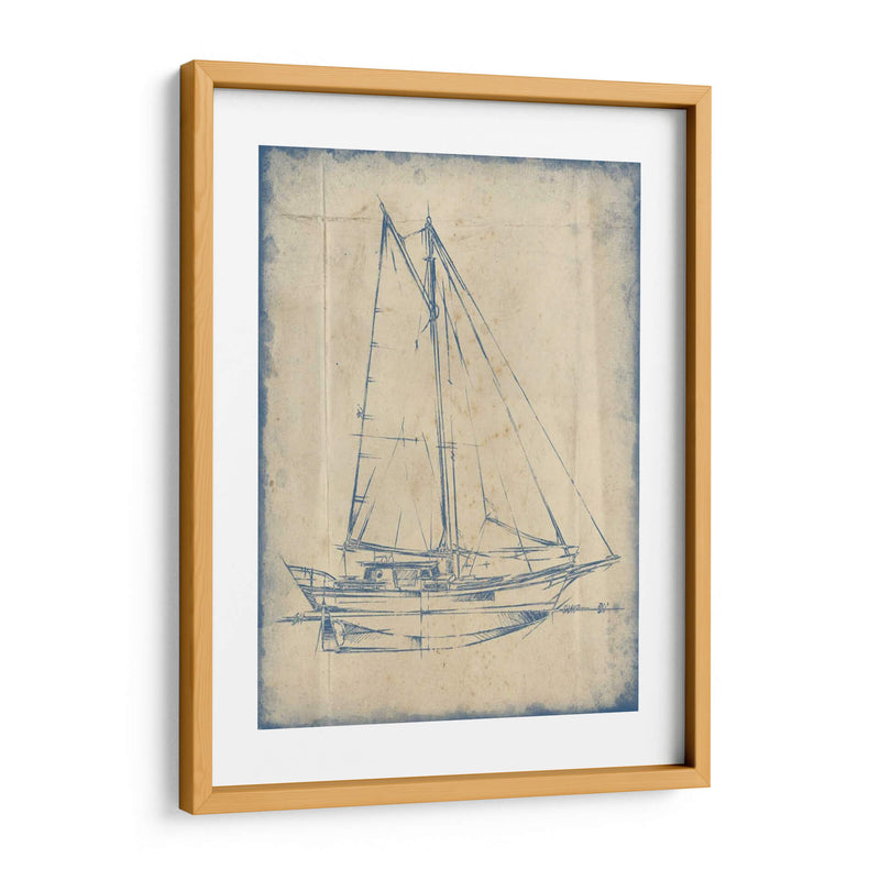 Yacht Blueprint Iii - Ethan Harper | Cuadro decorativo de Canvas Lab