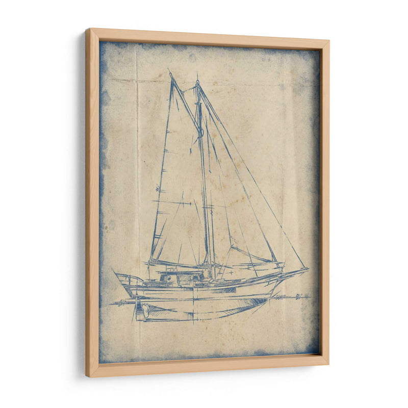 Yacht Blueprint Iii - Ethan Harper | Cuadro decorativo de Canvas Lab