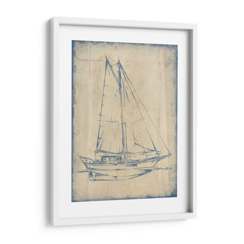 Yacht Blueprint Iii - Ethan Harper | Cuadro decorativo de Canvas Lab