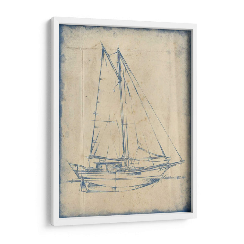 Yacht Blueprint Iii - Ethan Harper | Cuadro decorativo de Canvas Lab