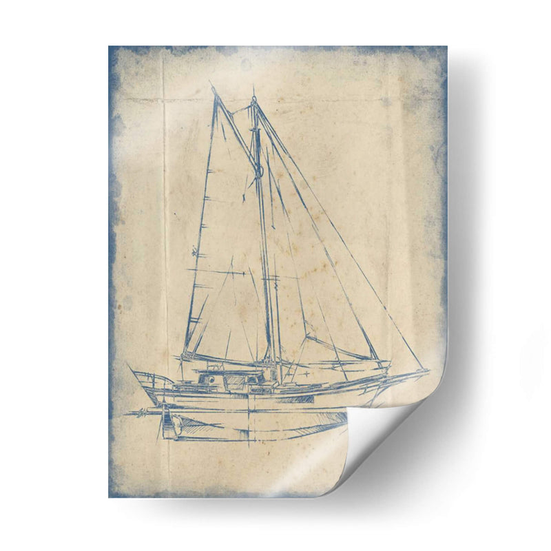 Yacht Blueprint Iii - Ethan Harper | Cuadro decorativo de Canvas Lab