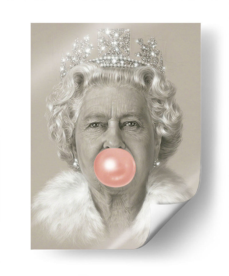 Queen Elizabeth with bubblegum | Cuadro decorativo de Canvas Lab