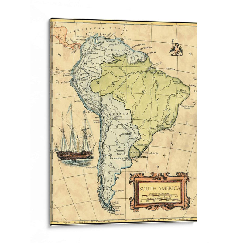 Mapa De América Del Sur - Vision Studio | Cuadro decorativo de Canvas Lab