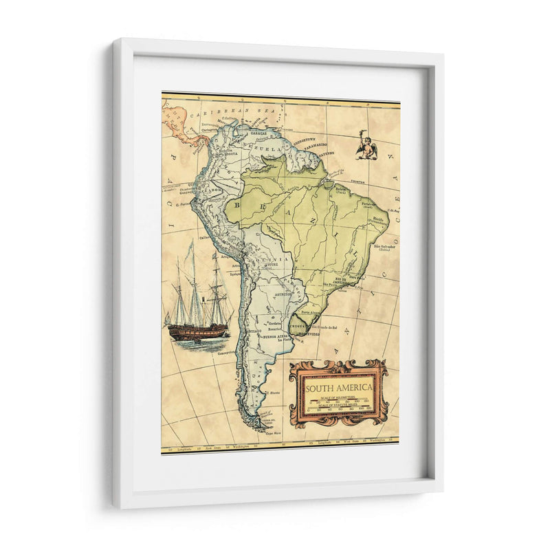 Mapa De América Del Sur - Vision Studio | Cuadro decorativo de Canvas Lab