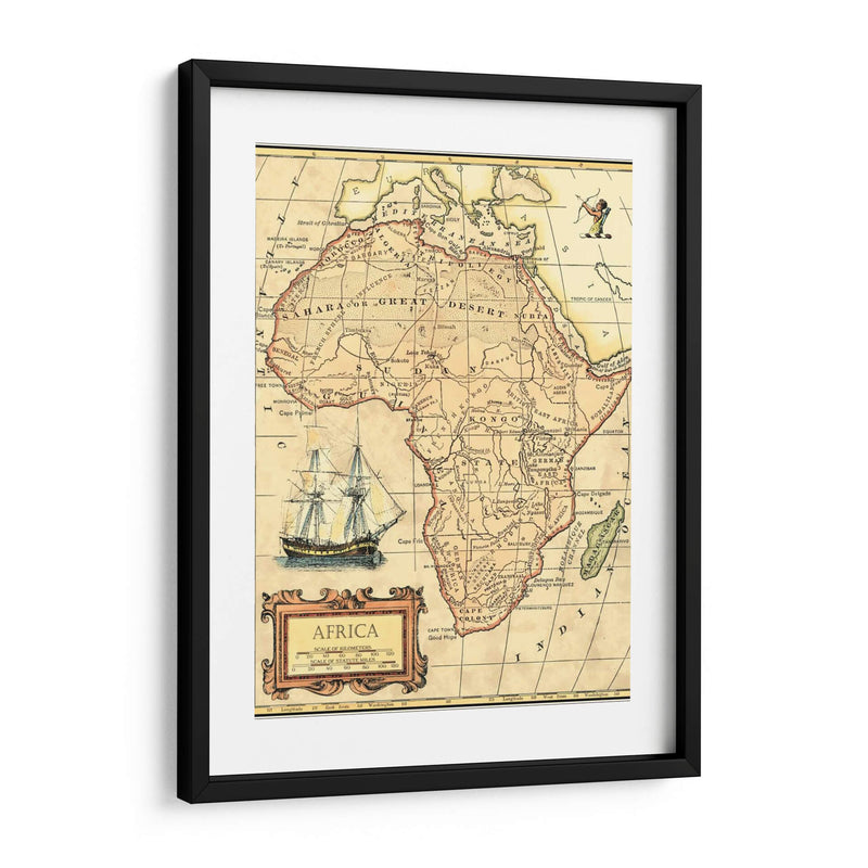 Mapa De África - Vision Studio | Cuadro decorativo de Canvas Lab