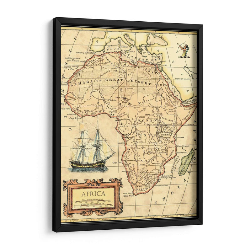 Mapa De África - Vision Studio | Cuadro decorativo de Canvas Lab