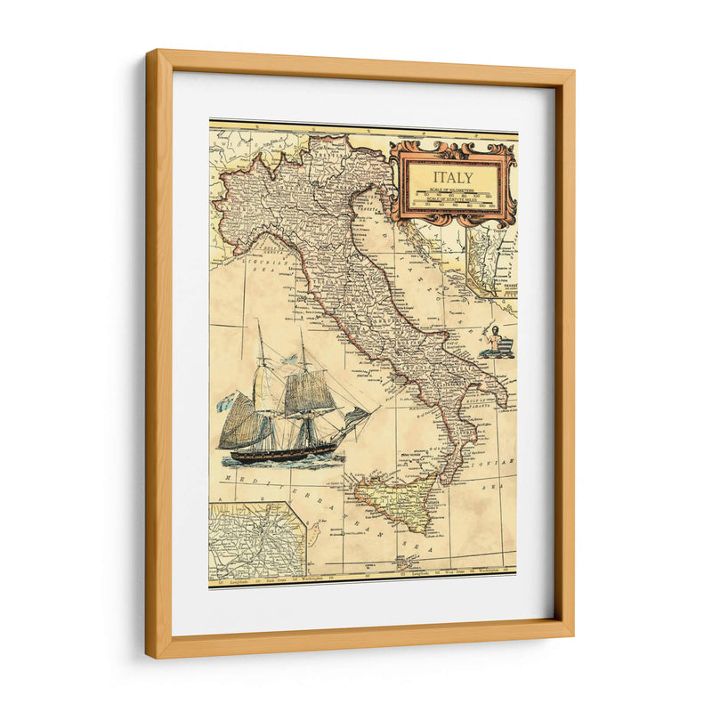 Mapa De Italia - Vision Studio | Cuadro decorativo de Canvas Lab