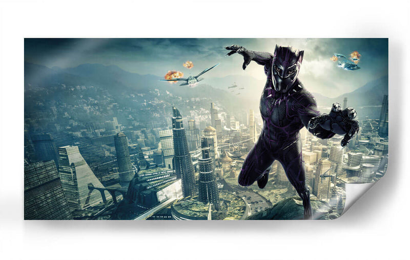 Black Panther over city | Cuadro decorativo de Canvas Lab