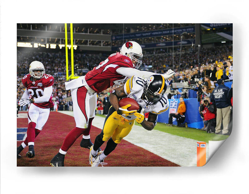 2009 Super Bowl XLIII Santonio Holmes y Aaron Francisco | Cuadro decorativo de Canvas Lab