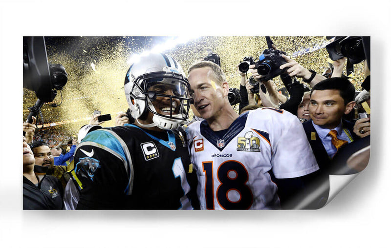 Cam Newton y Peyton Manning | Cuadro decorativo de Canvas Lab