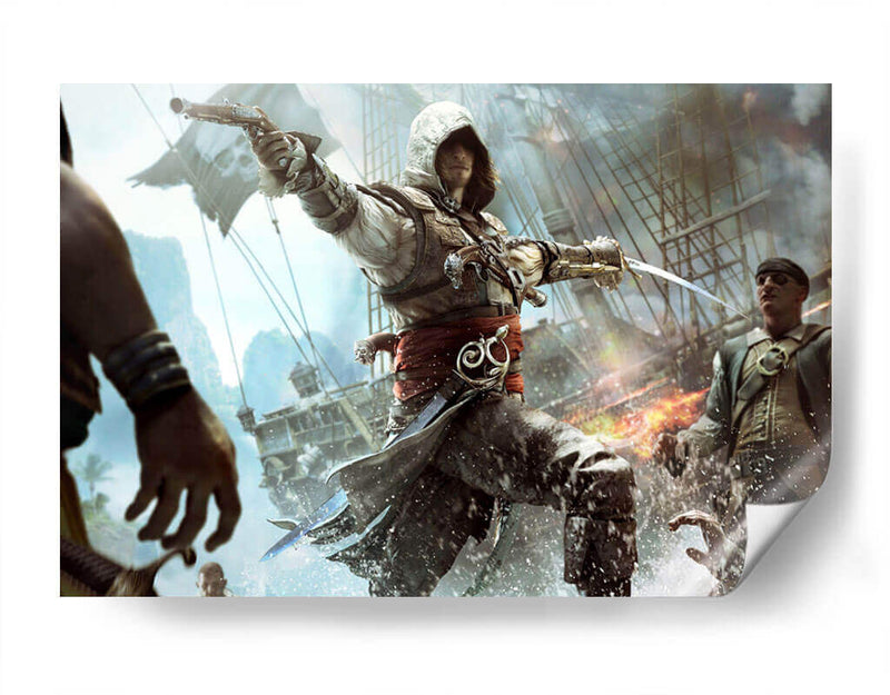Assassins Creed battle ship | Cuadro decorativo de Canvas Lab