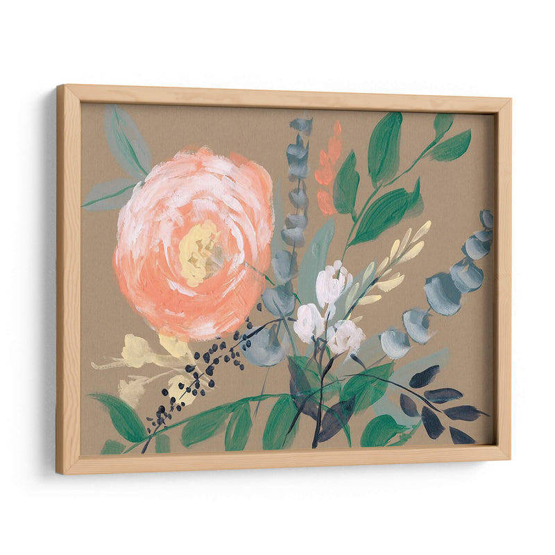 Flores En Mocha Ii - Jennifer Goldberger | Cuadro decorativo de Canvas Lab