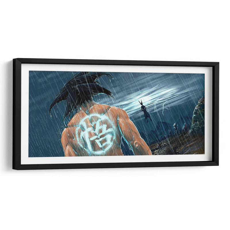 Goku bajo la lluvia | Cuadro decorativo de Canvas Lab