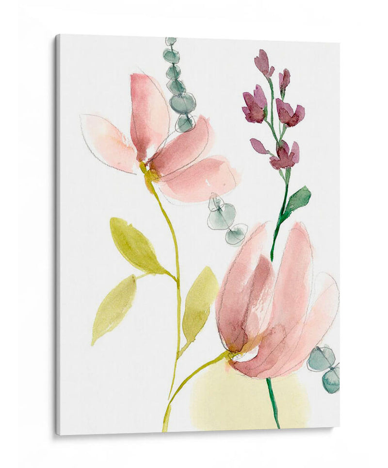 Composición De Flores Pastel Ii - Jennifer Goldberger | Cuadro decorativo de Canvas Lab