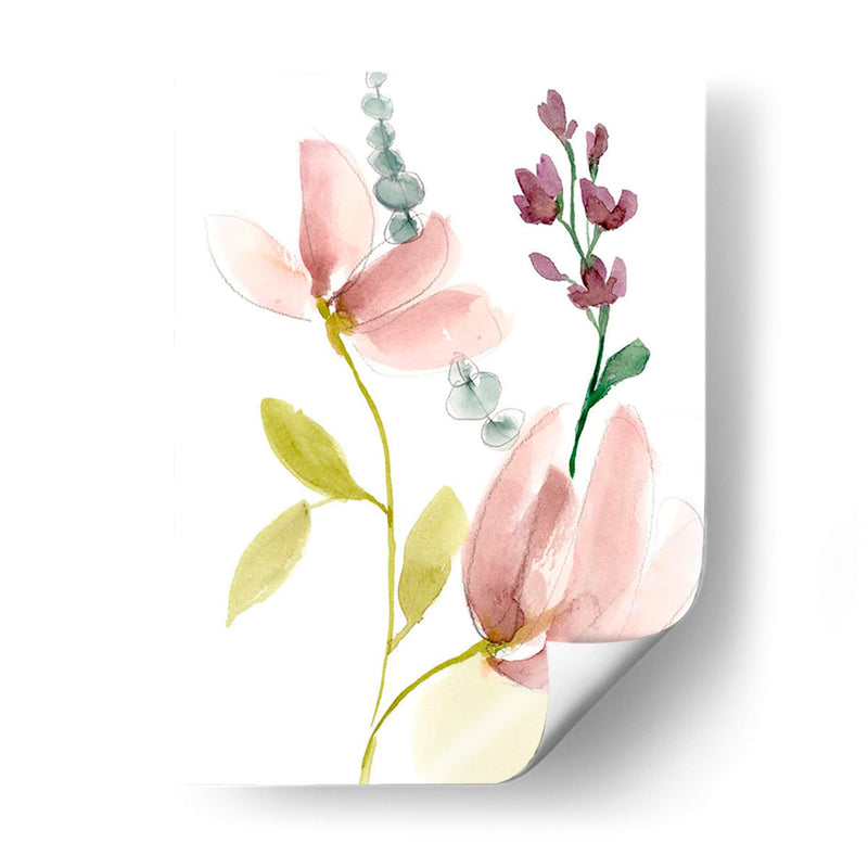 Composición De Flores Pastel Ii - Jennifer Goldberger | Cuadro decorativo de Canvas Lab