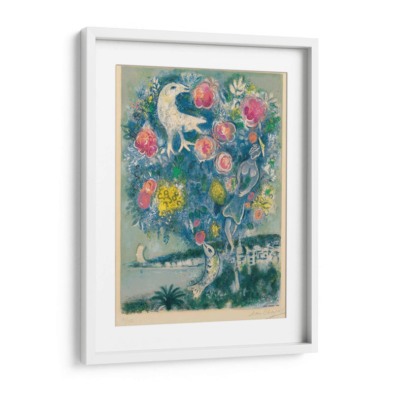 La bahía de los Ángeles con el ramo de rosas - Marc Chagall | Cuadro decorativo de Canvas Lab