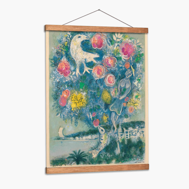 La bahía de los Ángeles con el ramo de rosas - Marc Chagall | Cuadro decorativo de Canvas Lab