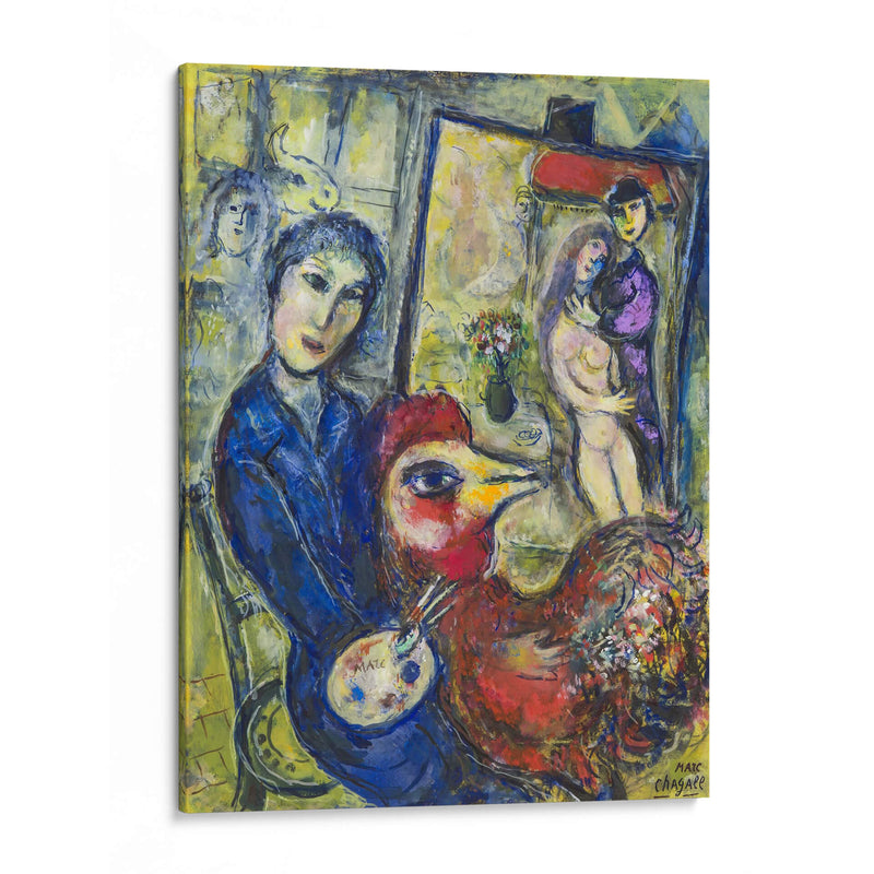 Pintor gallo rojo - Marc Chagall | Cuadro decorativo de Canvas Lab