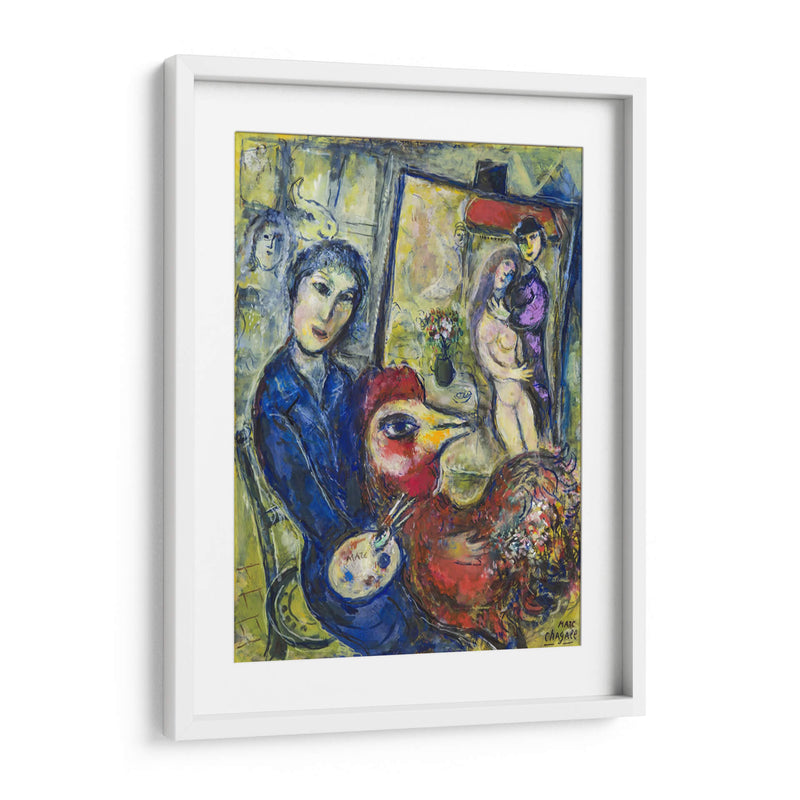 Pintor gallo rojo - Marc Chagall | Cuadro decorativo de Canvas Lab