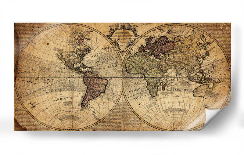 Mapa del mundo en pergamino | Cuadro decorativo de Canvas Lab
