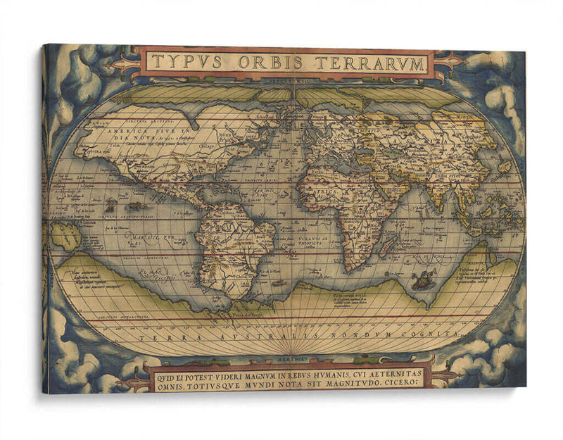 Ortelius World Map | Cuadro decorativo de Canvas Lab