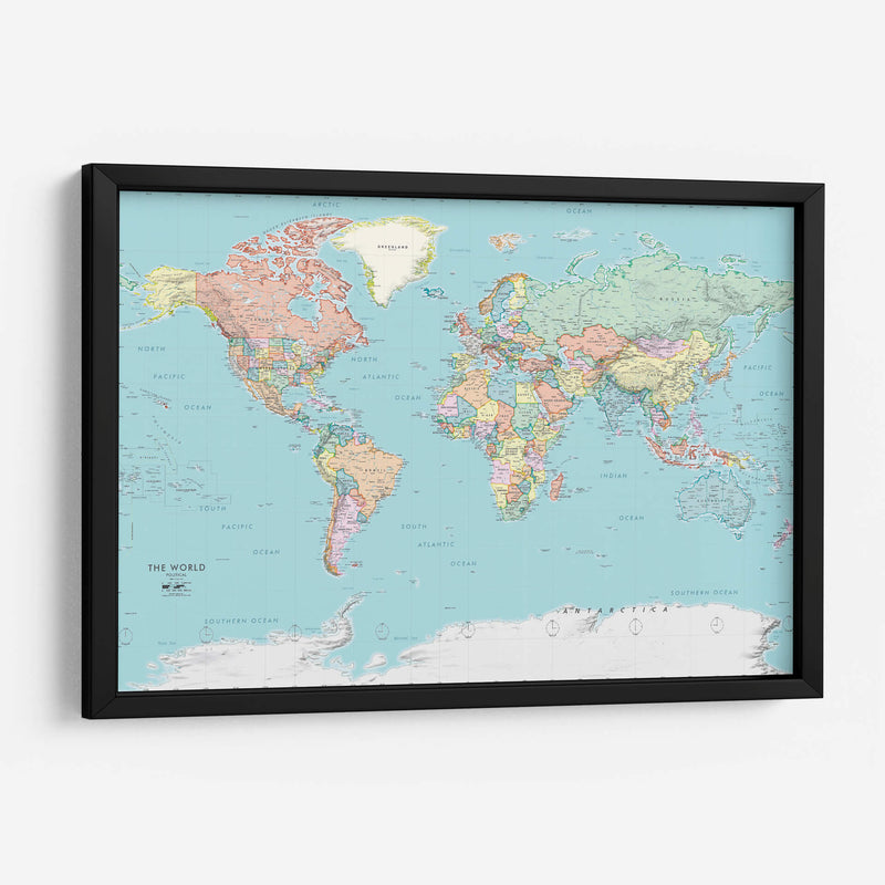 Political world map | Cuadro decorativo de Canvas Lab