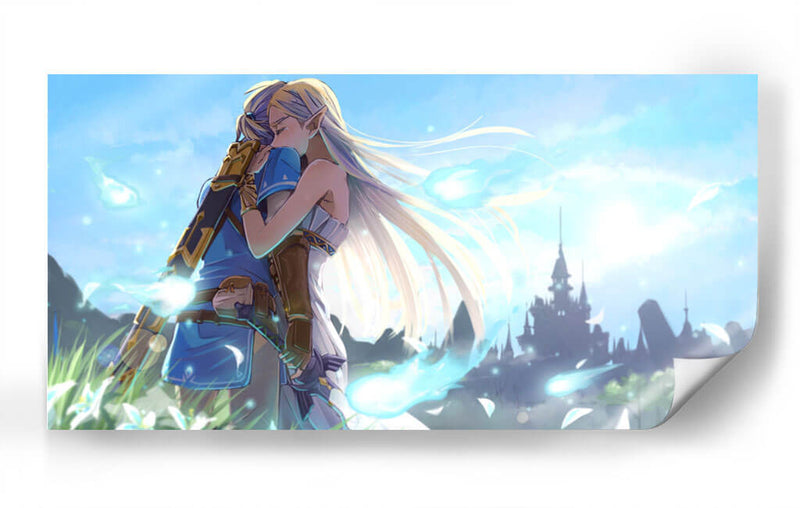 El abrazo de Link y Zelda | Cuadro decorativo de Canvas Lab