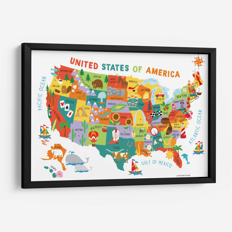 Mapa de Estados Unidos | Cuadro decorativo de Canvas Lab