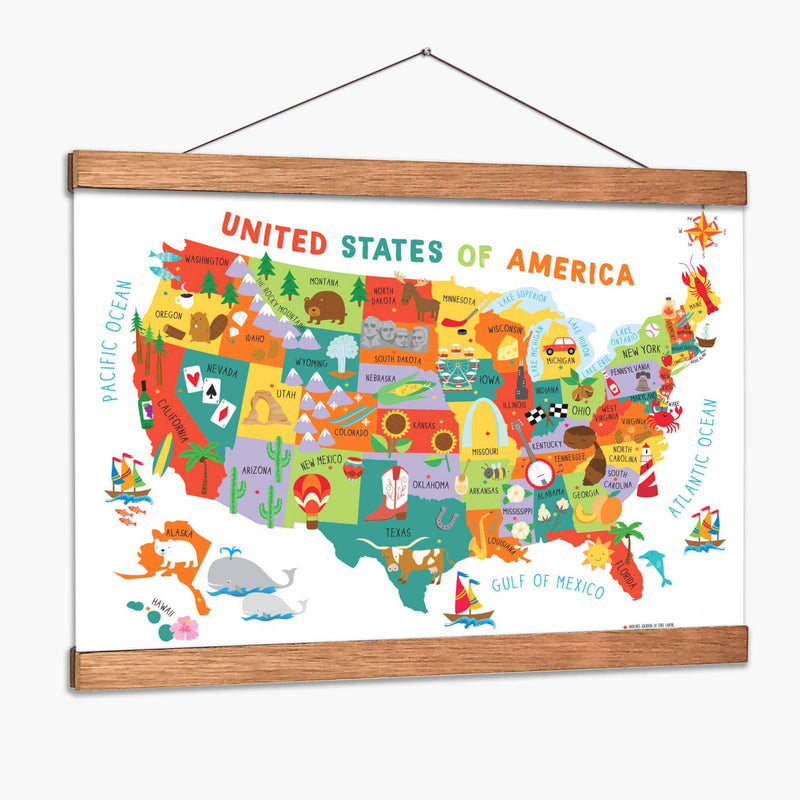 Mapa de Estados Unidos | Cuadro decorativo de Canvas Lab