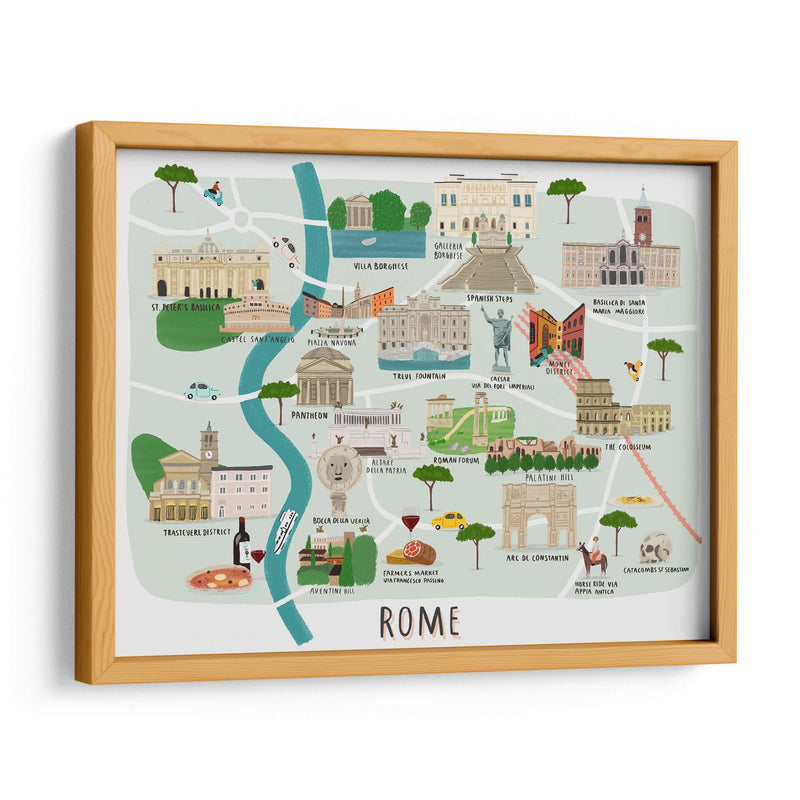 Mapa de Roma | Cuadro decorativo de Canvas Lab
